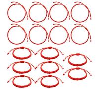 EHDWXVZM Pack De 16 Bracelets Rouges, Bracelets Tressés, Bracelets Tressés Réglables, Bracelets D'Amitié, Bracelets Simples À La Mode
