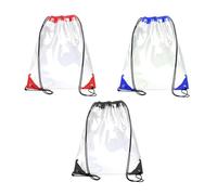 EHDWXVZM Sac transparent à cordon de 3 pièces, sac à dos transparent à bord noir, sac à dos à cordon, sac de sport transparent, sac à double cordon, sac de vêtements de sport