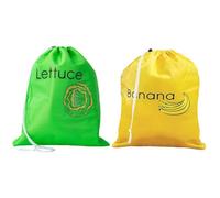 EHDWXVZM Sacs De Conservation De Légumes Et De Fruits, 2 Pièces, Jaune, Réutilisables, Polyester, Fermeture À Cordon, Résistant Aux Odeurs, Résistant Aux Fuites, Hermétique, Lavable