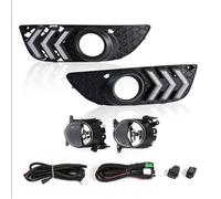 EHDXGGEK Phares antibrouillard à LED compatibles avec Mitsubishi Lancer 2008, 2009, 2010, 2011, 2012, 2013, feux de jour, couvercles lampe, cadre, calandre, faisceau câbles 12 V(A Set of DRL)