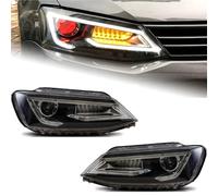 EHDXGGEK Phares LED compatibles avec les modèles VW Jetta 2011-2018 Mk6 Mk7, design A5, feux de jour à, Hid, bi-xénon, accessoires automobiles(Headlight Xenon)