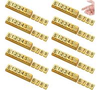 EHERDM Lot de 10 cubes d'affichage de prix, blocs magnétiques réglables en métal doré pour bijoux, comptoirs, magasins de détail, dollar de Hong Kong