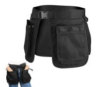 EHERDM Tablier de dressage pour chien avec 6 poches réglables pour animal de compagnie, grande capacité, tablier de serveur, tablier de coiffeur, sac de taille, organisateur d'outils de jardin, noir