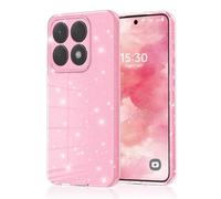 Eherui Coque de protection pailletée pour Xiaomi 15T Pro 5G - En silicone TPU - Anti-traces de doigts - Flexible - Anti-chocs - Anti-rayures et anti-chute - Rose