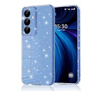 Eherui Coque de protection pour Samsung Galaxy A34 5G pailletée, en silicone TPU anti-traces de doigts, anti-chocs, fine anti-rayures et anti-chute, bleue