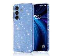 Eherui Coque de protection pour Samsung Galaxy S26 Plus pailletée, en silicone TPU anti-traces de doigts, fine résistante aux rayures et aux chutes, bleue