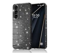 Eherui Coque de protection pour Samsung Galaxy S26 Plus pailletée, en silicone TPU anti-traces de doigts, fine résistante aux chocs et aux rayures - Noir
