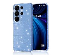 Eherui Coque de protection pour Samsung Galaxy S26 Ultra pailletée, en silicone TPU anti-traces de doigts et anti-chocs, fine, résistante aux rayures et aux chutes, bleue