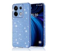 Eherui Coque pour Xiaomi Redmi Note 13 Pro 5G / Poco X6 Glitter, Silicone Paillette Anti-Traces de Doigts, Anti-Chocs,Protection Caméra,Fine et Souple Luxe Bling TPU Housse,Bleu