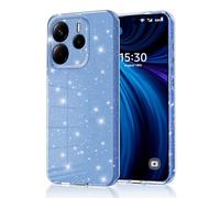 Eherui Coque pour Xiaomi Redmi Note 14 5G avec paillettes, coque en silicone TPU anti-traces de doigts, coque de protection résistante aux chocs fine et anti-rayures pour Redmi Note 14 5G, Bleu
