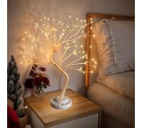 EHIOG Arbre Lumineux LED, 108 LED Lampe décorative, 8 Modes, Fonctionne avec Piles/USB, Branches Réglables, Lampe d'arbre Artificiel pour Chambre à Coucher, Fête, Bureau, fête de Noël, Mariage