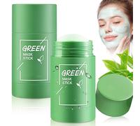 EHIOG Masque Purifiant au Thé Vert Pack de 2 - Green Mask Stick pour Nettoyage en Profondeur, Hydratation, Élimination des Points Noirs pour Peau Sèche, Grasse et Mixte