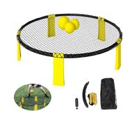 EHIOG Set Complet Premium pour Mini Volleyball Spike - Includes 3 Balls, Net and Bag, Un Sac à Cordon et Une Pompe, pour Parc, Jardin, Plage