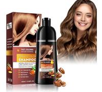 EHIOG Shampoing Colorant et Coloration Cheveux Marron 400ml, Couleur Cheveux Chatain Foncé Naturelle, Efficace Pour Cacher Cheveux Blancs, Usage Hommes et Femmes