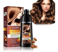EHIOG Shampoing Teinture Châtain 400 ml - Coloration Capillaire 3 en 1 Naturelle et Durable, Application Facile, Couvre les Cheveux Blancs
