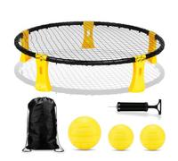 EHIOG Volleyball Spike Battle Ball Game,Comprend Un Filet de Jeu Plus Solide, de Nouvelles balles conçues pour Ajouter de la Rotation, Un Sac à Dos - Filet Beach Volley Jardin