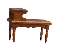 EHJRE 1/12 échelle Maison de Poupée Double Couche Table à Thé Maison de Poupée Table Artisanat Bois Maison de Poupée Meubles pour Diorama Mini Maison Accs, Brun