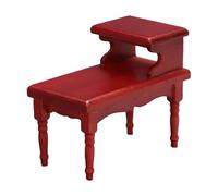EHJRE 1/12 échelle Maison de Poupée Double Couche Table à Thé Maison de Poupée Table Artisanat Bois Maison de Poupée Meubles pour Diorama Mini Maison Accs, Rouge