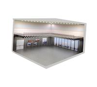 EHJRE 1:64 Parking de Voiture Double Couche Acrylique Véhicule Garage Vitrine Véhicule Scène Jouet avec Lumières LED Intégrées pour Voitures Moulées sous Pr, A