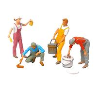 EHJRE 1/87 Figure Peintre Miniature Personnage Féminin et Masculin Poupée En Résine pour Modèle Train Chemin de Fer Micro Paysage Dioramas Collections Échel, Pas de porte-échelle