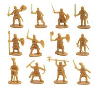 EHJRE 200 Pièces En Plastique Chevalier Médiéval Soldat Homme Armée Scène de Bataille et Bouclier Soldats Archaïques Armée Hommes Disposition Cadeau, Or