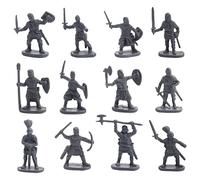 EHJRE 200 Pièces En Plastique Chevalier Médiéval Soldat Homme Armée Scène de Bataille et Bouclier Soldats Archaïques Armée Hommes Disposition Cadeau, gris