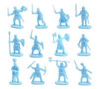 EHJRE 200 Pièces En Plastique Chevalier Médiéval Soldat Homme Armée Scène de Bataille et Bouclier Soldats Archaïques Armée Hommes Disposition Cadeau, Bleu