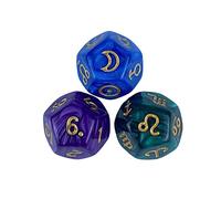 EHJRE 3 Pièces Signes D'astrologie Dés Dés Divertissement Jouets Collection de Dés Dés Acryliques Dés Polyédriques pour Jeux de Sociét, style c