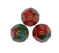 EHJRE 3 Pièces Signes D'astrologie Dés Dés Divertissement Jouets Collection de Dés Dés Acryliques Dés Polyédriques pour Jeux de Sociét, Style b