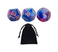 EHJRE 3x Dés Astrologiques à 12 Faces, Constellation, Jouets de Divertissement, Objets de Collection, Ensemble de Dés Polyédriques pour Jeux de Rôle, Jeux D, Modèle F