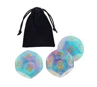 EHJRE 3x Dés Astrologiques à 12 Faces, Constellation, Jouets de Divertissement, Objets de Collection, Ensemble de Dés Polyédriques pour Jeux de Rôle, Jeux D, style A