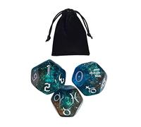 EHJRE 3x Dés Astrologiques à 12 Faces, Constellation, Jouets de Divertissement, Objets de Collection, Ensemble de Dés Polyédriques pour Jeux de Rôle, Jeux D, Styled