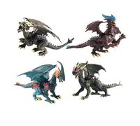 EHJRE 4 Figurines de Dragon Maléfique, Décoration à Articulations Flexibles pour