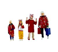 EHJRE 4 pièces 1/64 Figures familiales à l'échelle micro collectionnable décoration mini-an le Nouvel An personnages miniatures modèles