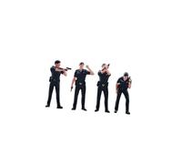 EHJRE 4x 1:64 Diorama Figures Détectives Masculins Figure Street People Modèle pour Ornement de Bureau