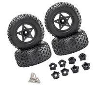 EHJRE 4x 1:8 1:10 Échelle RC Jante de Roue RC Pièces de Rechange Remplacement pour Camion Hobby Modèle Short Course Truck Télécommandes Véhicule de Contrôle, Noir