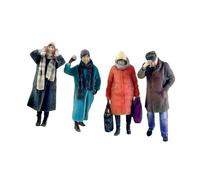 EHJRE 4x Figures Humaines à L'échelle 1:87, Scène Miniature, Décor pour Scène Miniature