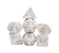 EHJRE 7 Pièces Dés Polyédriques Ensemble de Dés, Fournitures de Fête Mathématiques Comptage Aides Pédagogiques Jeu de Dés En Acrylique Ensemble pour Fête KT, jaune