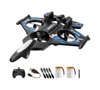 EHJRE Avion Télécommandé avec Lumière, Facile à Contrôler, Planeur Portable à 4 Canaux, Avion RC pour Enfants, Modèle de Chasse, Cadeaux pour Garçons, Bleu 2RC