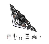 EHJRE Avion Télécommandé En Mousse pour Enfants, avec Décoration Lumineuse, Jouet D'avion de Chasse pour Parc, Pelouse, Maison, Jardin, à Partir de 3 An, Noir
