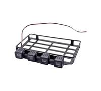 EHJRE Barres de toit RC, porte-bagages, métal avec lumière pour porte-bagages MN 82, accessoire de voiture RC pour 1/12, pièces de mise à niveau de voiture, Lumière Carrée