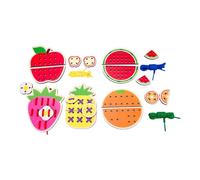 EHJRE Cartes à, Jeux de Laçage, Qui Développe L'imagination, Cadeau D'apprentissage éducatif pour Garçons et Filles, Cartes à Coudre, Fruit