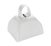 EHJRE Cloche de Vache En Métal avec Poignée, Accessoire pour Faire Du Bruit, Idéal pour Les Fêtes Du Nouvel An, Les Matchs de Football, Les Acclamations et, Blanc