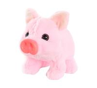 EHJRE Cochon En Peluche électronique, Animal En Peluche, Bouche Mobile Réaliste, Porcelet Interactif Doux, Jouet de Marche pour Cochon, Rose
