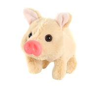 EHJRE Cochon En Peluche électronique, Animal En Peluche, Bouche Mobile Réaliste, Porcelet Interactif Doux, Jouet de Marche pour Cochon, Brun