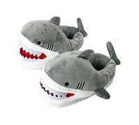 EHJRE Créatif Requin En Peluche Pantoufles Nouveauté Forme de Requin Drôle Décontracté Chaud Dessin Animé Chambre Adulte Unisexe Hommes, Gris