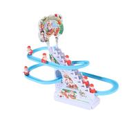 EHJRE Ensemble de Jeu de Diapositives Du Père Noël Jouets D'escalade Ensemble de Jeu Bouton Marche/arrêt Du Père Noël électrique Jeu de Course Jouet Montagn, 6 Père Noël