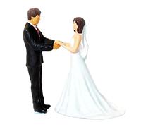 EHJRE Ensemble de Simulation de Mariée et de Marié 1/87 en Résine Peinte à La Main, Petite Statue, Modèle D'ornement, Figurines Peintes Sportives pour