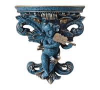 EHJRE Étagère Flottante Décorative, Support de Figurine En Résine, Organisateur D'ange, Sculpture Murale pour Cadres Photo, Jardinière pour Salle à Mang, Bleu avec violon