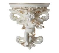 EHJRE Étagère Flottante Décorative, Support de Figurine En Résine, Organisateur D'ange, Sculpture Murale pour Cadres Photo, Jardinière pour Salle à Mang, Crème au violon
